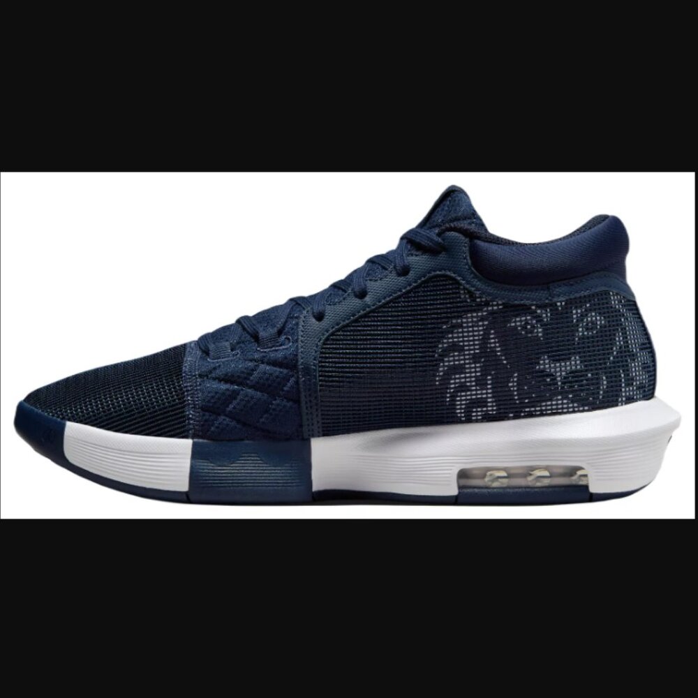 Nike LeBron Witness 8 Basketball Shoes Navy Blue White - Picture 4 of 8